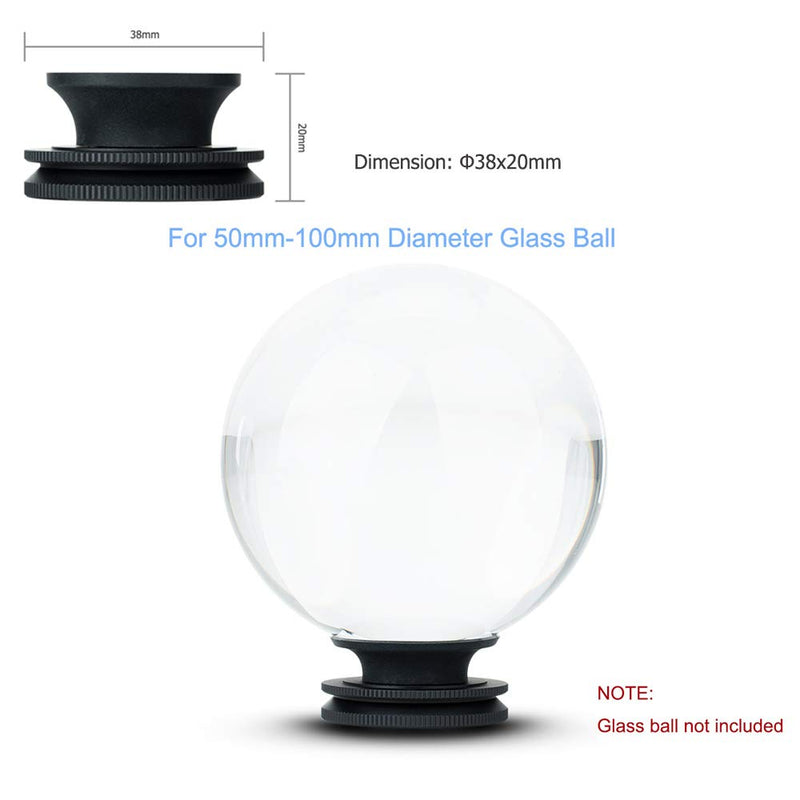[AUSTRALIA] - Metal Photography Ball Stand for 50mm-100mm Diameter Sphere, Aluminium Alloy Flat Base with Silica Gel Suction Mount, 1/4"-20 Female Thread Arca Swiss Type Plate Design 