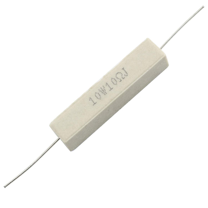 RuiLing 10-Pack Cement Resistors 10W 10Ohm 5% Horizontal Ceramic Wirewound Power Resistance 10W-10Ohm