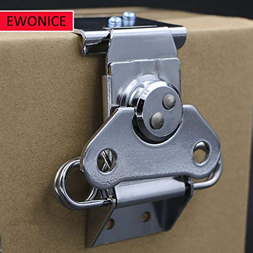 EWONICE 4Pack Steel Spring Loaded Small Butterfly Twist Latch and Keeper Zinc Toggle Clamp Small Surface Mount Case Box Chest Closure