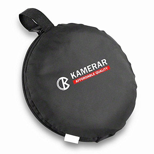 Kamerar 5-IN-1 COLLAPSIBLE GRIP REFLECTOR: Triangle 29"x 30" w/ Tripod Mount Multi Camera Lighting Reflector / Diffuser Kit with Grip and Carrying Case for Photographic Lighting