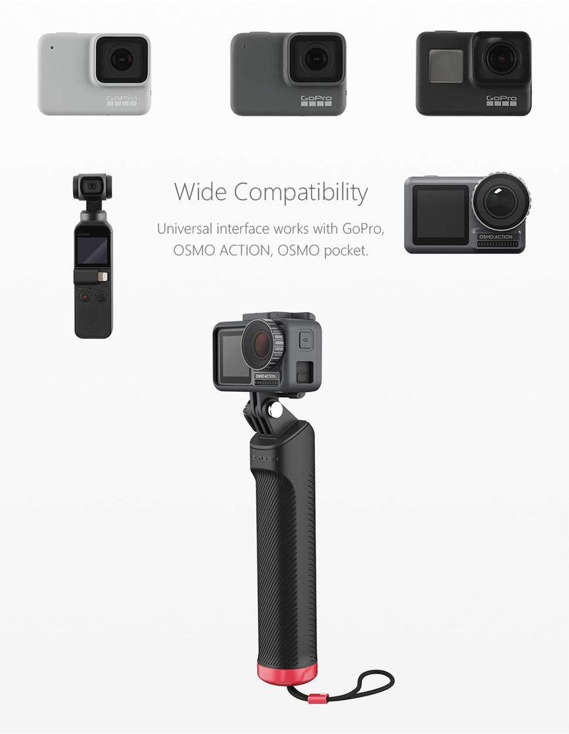 PGYTECH Floating Hand Grip for GoPro 9,GoPro 8,OSMO Action, OSMO Pocket, Xiao Yi Action Cameras