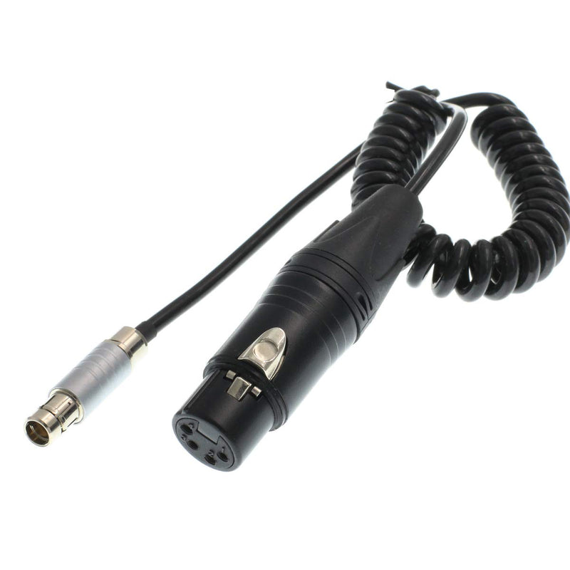 Eonvic Fisher RS 3pin Male to Female 4Pin XLR Power Coiled Cable for TILTA or ARRI Alexa