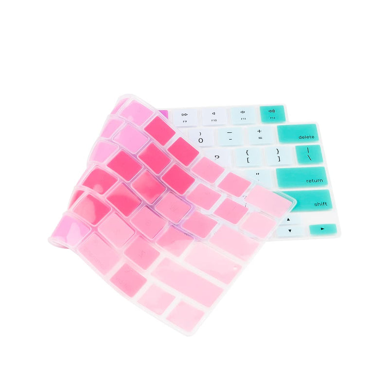 MMDW Silicone Keyboard Cover for MacBook 2023 15Air A2941/2023 Pro14 A2779/Pro16 A2780/2022 Air 13 M2 A2681/2021 Pro 14" 16" A2442 A2485 & MacBook Air/Pro Retina, 13-13.3" Notebook Rainbow