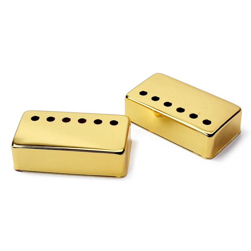 Alnicov Set Of 2 Humbucker Guitar Pickup Covers Brass Pickup Covers 50MM/52MM Pole Spacing Fits For Gibson Les Paul Guitar,Gold