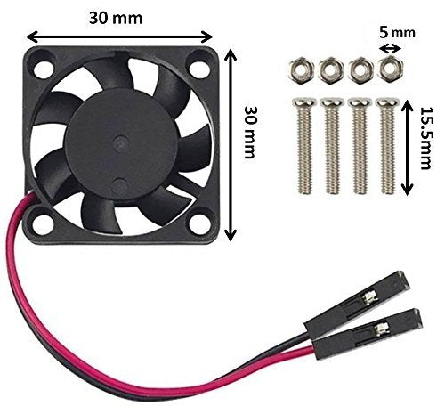 Easycargo Raspberry Pi Heatsink Fan Kit for Cooling Cooler Raspberry Pi 4 B, 3, Pi 2, Pi Model B+ (Green 2 Set) Green 2 Set