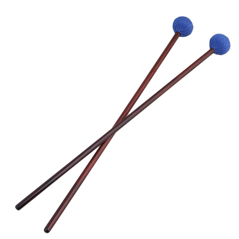 Maple Handles and Blue Woolen Yarn Head Hard Keyboard Marimba Mallets Pack of 2