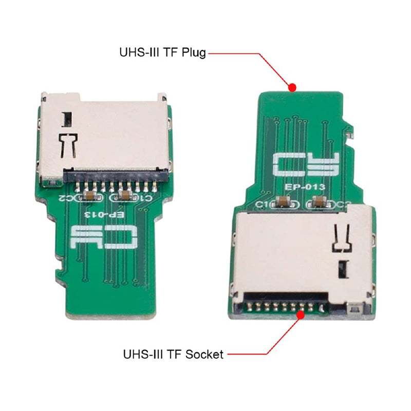 [AUSTRALIA] - Cablecc TF Micro SD Male Extender to TF Card Female Extension Adapter PCBA SD/SDHC/SDXC UHS-III UHS-3 UHS-2 Green TF Male to TF Female 
