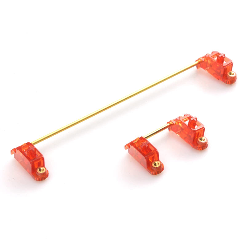 Gold-Plated PCB Screw-in Stabilizers， 2u 6.25u 7u，Keyboard Stabilizers ，with Nylon Washers （Golden Wire+ Red 100% Keyboard） Golden wire+ Red 104 Set
