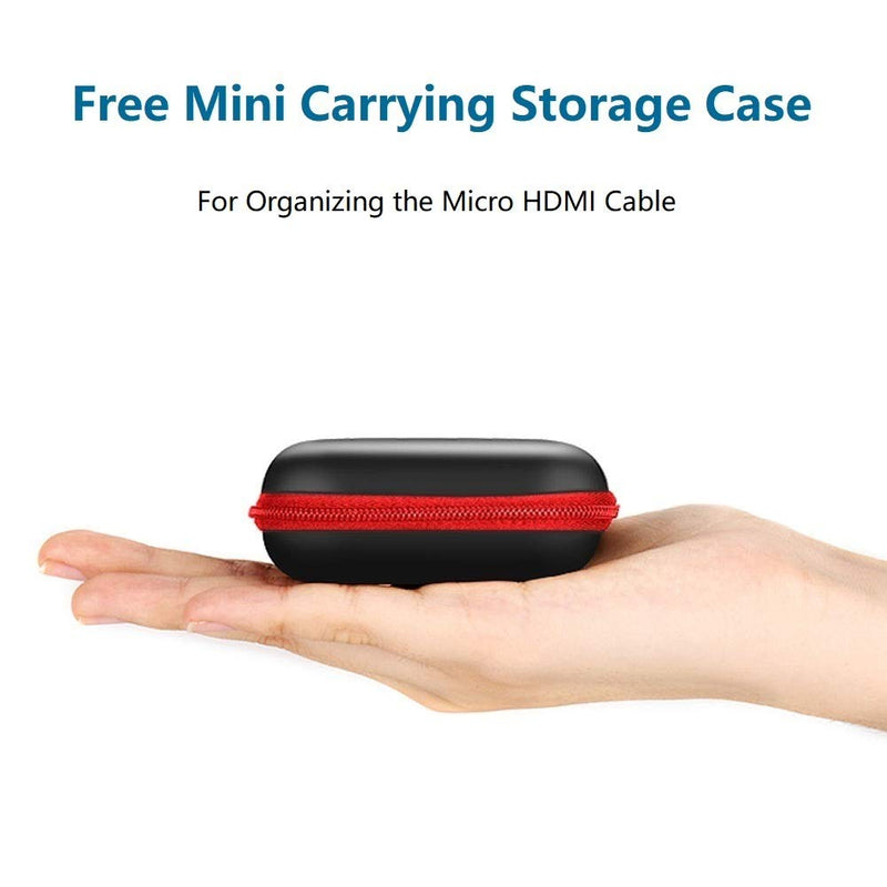 [AUSTRALIA] - Ultra Thin Flexible Micro HDMI to HDMI Cable 3FT for Gimbal, GoPro Hero 7 Black,Canon Camera, Stabilizer, World's Thinnest Hyper Slim Micro HDMI Cord,Supports 4K@60Hz,3D,Ethernet,ARC Black Ultra Thin Micro HDMI Cable 3FT 