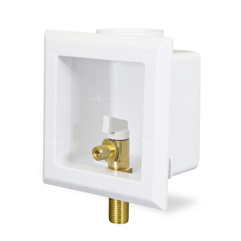 Highcraft TC100-U Icemaker Outlet Box with Valves 1/2'' MIP/SWT White ABS (Single)