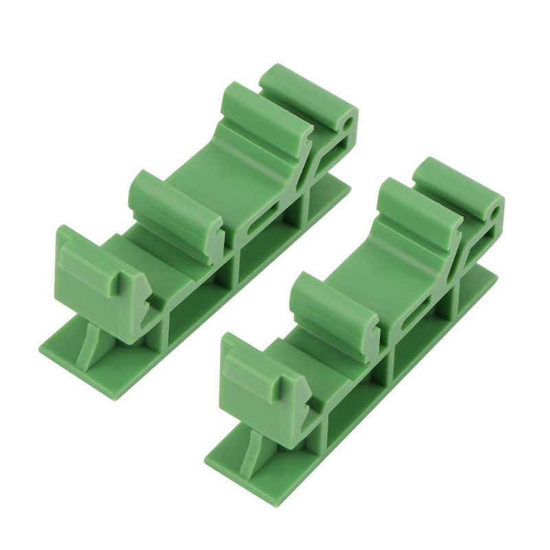 FTVOGUE 10 Sets PCB DIN Rail Mounting Adapter Circuit Board Mounting Bracket Holder Carrier Clips for DIY Electrical (Green, 35mm)