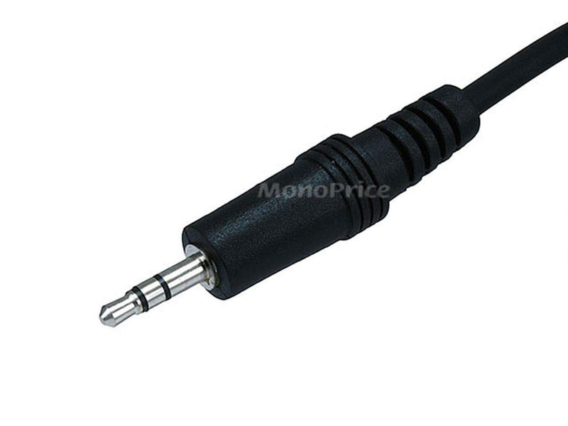 Monoprice 100649 12-Feet 3.5mm Stereo Plug/Jack M/F Cable, Black 12 Feet