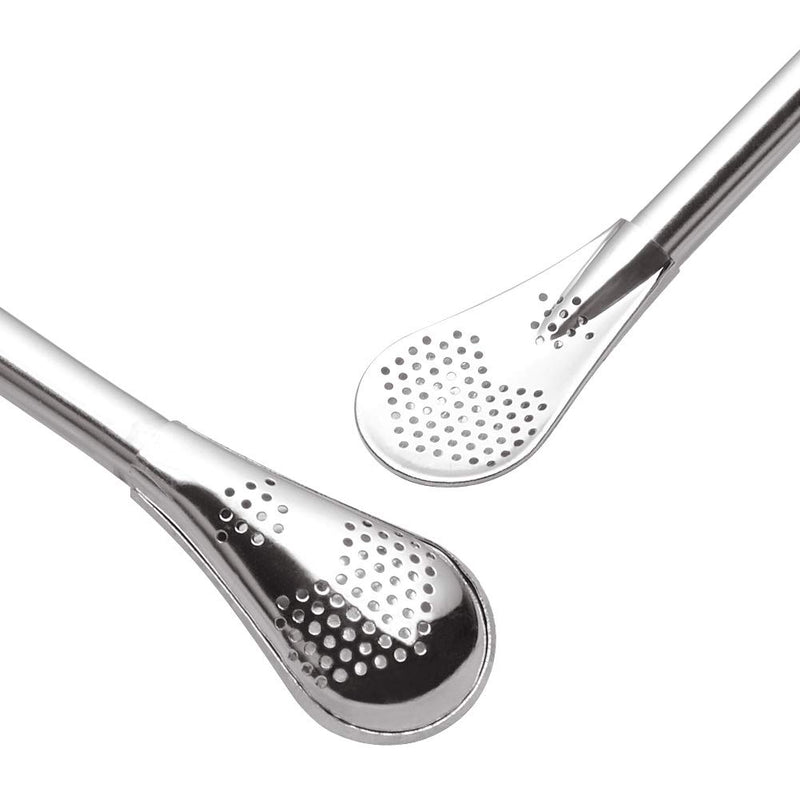 [AUSTRALIA] - GFDesign Yerba Mate Bombilla Gourd Drinking Filter Straws 304 Food-Grade 18/8 Stainless Steel - Set of 2 with 2 Cleaning Brushes - 7" Long 7" 