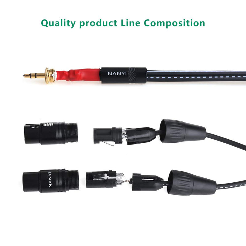 NANYI XLR 3.5mm Female Splitter Cables, TRS Stereo Male to Two XLR Female Interconnect Audio Microphone Cable, Y Splitter Adapter Cable (1.5 Meters /5Feet)