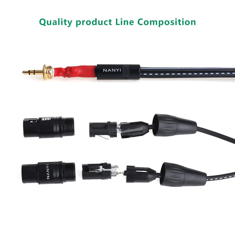 XLR Splitter Cable, NANYI- Microphone Cable XLR to XLR Patch Cables, 3-Pin XLR Male to Dual XLR Female Y Cable Adaptor mic Cable DMX Cable Patch Cords with Oxygen-Free Copper, (0.5 Meters /1.6Feet) 3.5 To 2XLR Female-0.5 Meters /1.6Feet