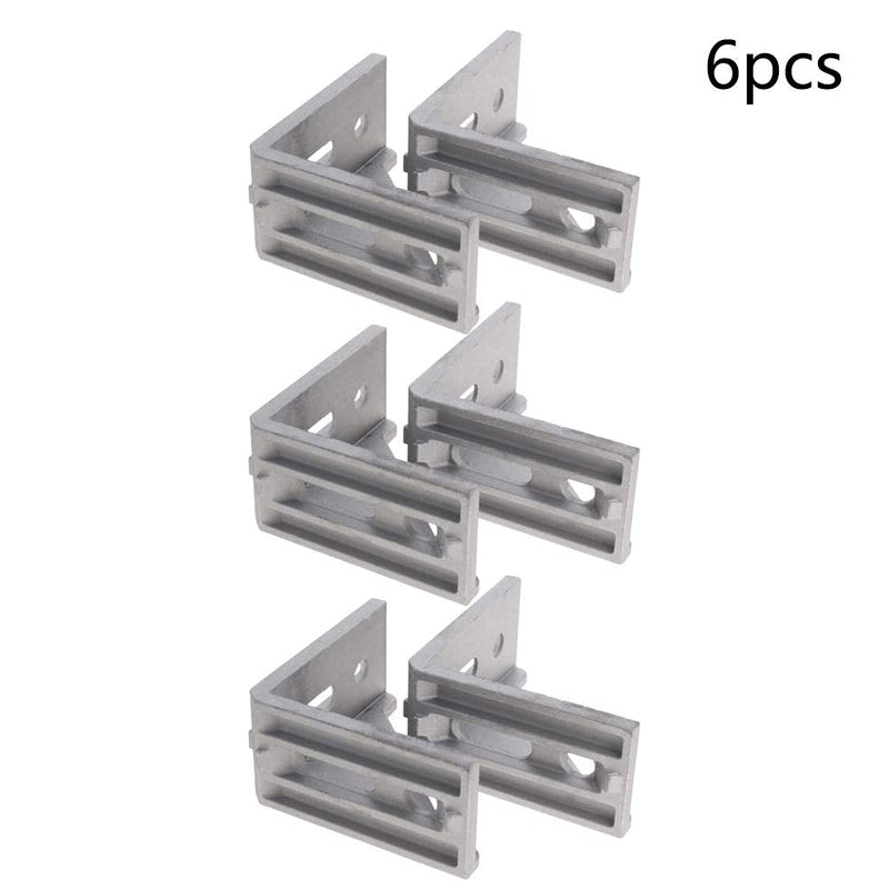 MroMax 6PCS Inner Angle Bracket Gusset Aluminum Alloy Inner Joint Bracket Suitable for 4080 Series Aluminum Extrusion Profile Silver