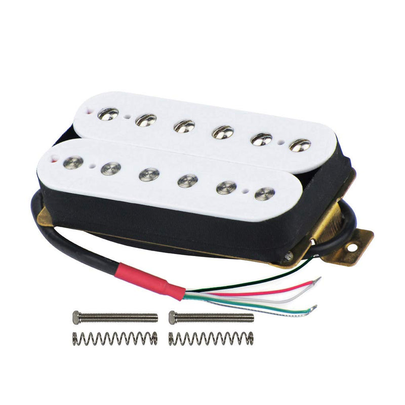 FLEOR Double Coil Humbucker Pickup Guitar Neck Pickup 50mm Ceramic Magnet 7-8k for Electric Guitar Humbucker Parts, White