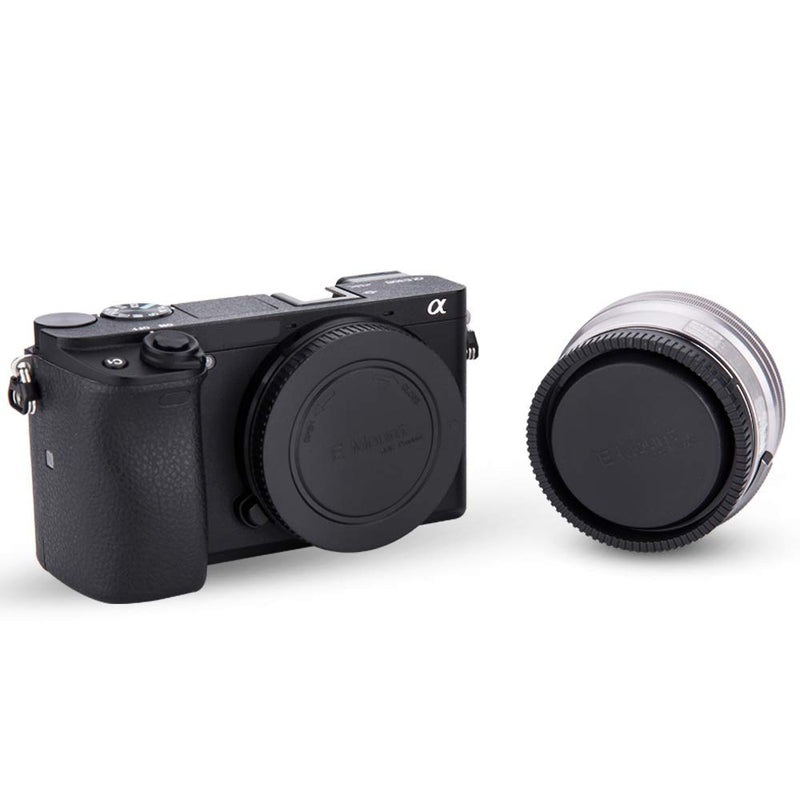 Rear Lens Cap & Body Cap JJC Rear Lens Cover Body Cover for Sony E Mount A6600 A6500 A6400 A6300 A6100 A6000 A5100 A5000 A9 A7 III II A7R III II A7s II A7S NEX-5 NEX-6 Replace Sony ALC-B1EM -5Pack 5 Pack