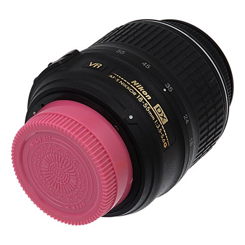 Fotodiox Designer (Pink) Rear Lens Cap Compatible with Nikon F-Mount Lenses (Non-AI, AI, AIS, AF, AFD, AFS, G, DX, FX) Pink