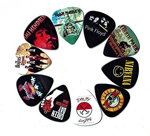 Legendary Bands Guitar Picks (10 medium picks in a packet)(For Music Lovers)