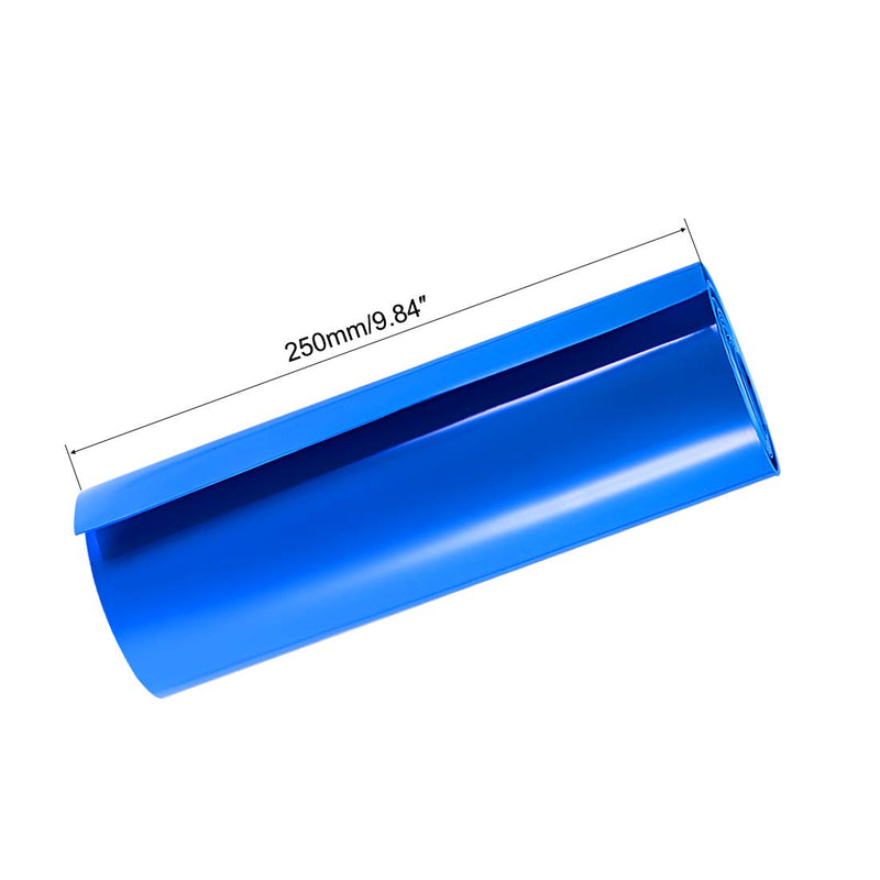 uxcell Battery Wrap, 250mm Flat Width 158mm Dia 3 Meters PVC Heat Shrink Tube Wraps for Big Battery Pack Blue