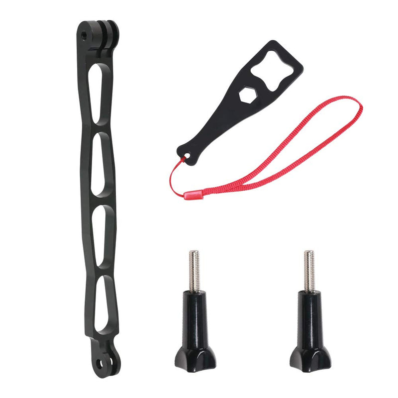 SUREWO Aluminum Alloy Extension Arm Metal Pole Mount Extension Stick Mount Compatible with GoPro Hero 10/9/8/7/6/5 Black,APEMAN/AKASO/TENKER/DJI Osmo Action and More (Black)