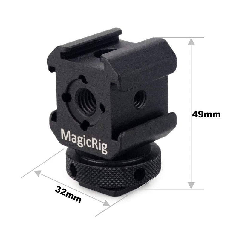 MAGICRIG 3-Side Cold Shoe Mount Adapter Camera Hot Shoe Bracket for Flash Light, LED Video Light, Microphone, Monitor Mount