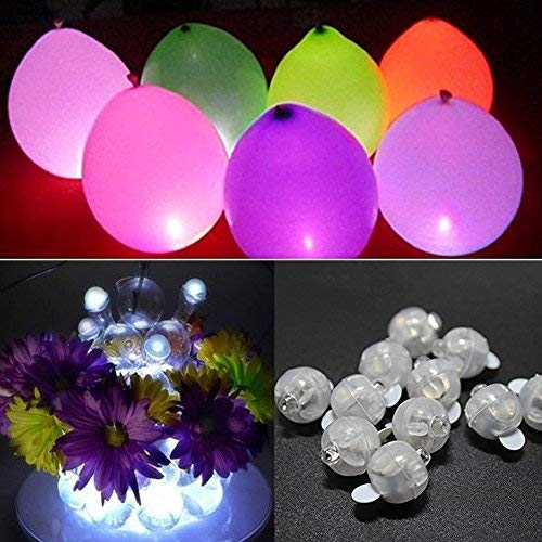 Accmor 50pcs LED Mini Round Ball Balloon Lights, Long Standby Time Ball Lights for Paper Lantern Balloon Party Wedding Decoration(White)