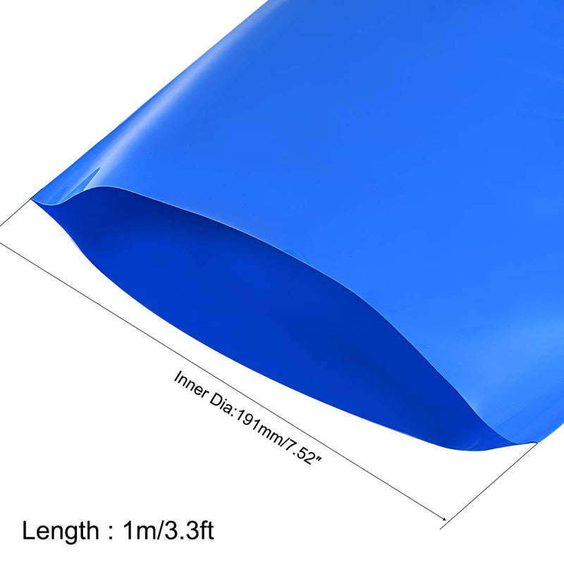 uxcell Battery Wrap, 300mm Flat Width 191mm Dia 1m PVC Heat Shrink Tube Wraps for Big Battery Pack Blue