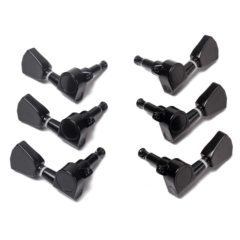 Alnicov 6Pcs Guitar Tuners String Sealed Tuning Key Pegs Machine Heads(3L3R) With Keystone Knob Replacement For Lp Sg Tl Style Electric Or Acoustic Guitars – Black