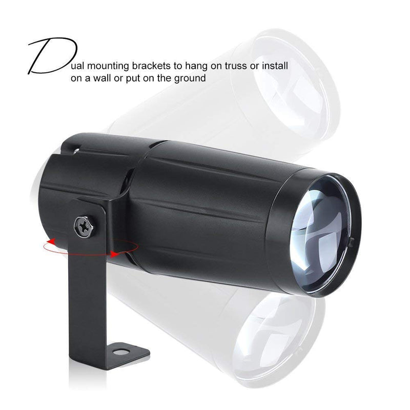 UKing Stage Spotlights,3W White Pinspot Light with Single Stand,Disco Lights for Club,DJ,Disco,Party,Wedding