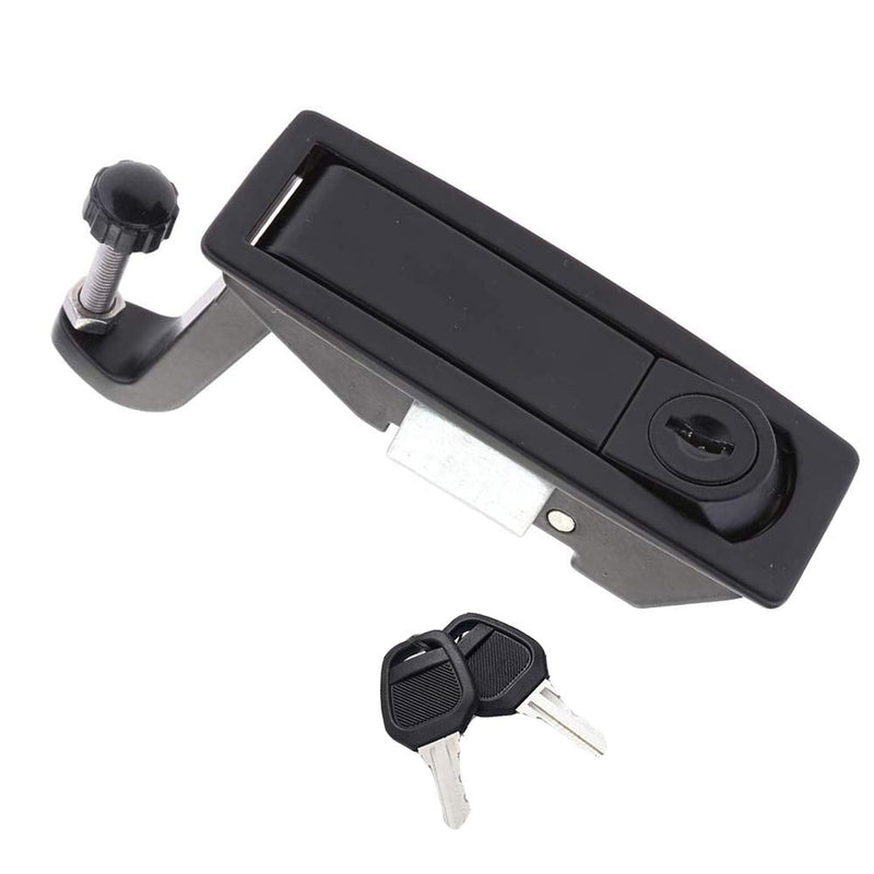 WJSKDQ 2PCS Compression Latch Lock Powder Coated Zinc Alloy Adjustable Lever Hand Operated Flush Lever Marine Applicable Door Thickness: 0.04"-0.94" Grip Range Black 2 Pack