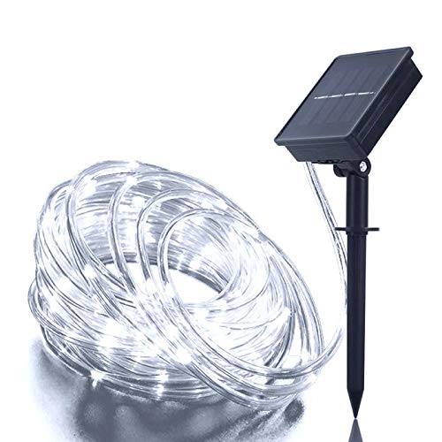 Honche Solar Rope Light 33FT 100L Outdoor String Light Waterproof Garden Yard Home Decoration(Cool White 33FT 100L) Cool White 33ft 100l