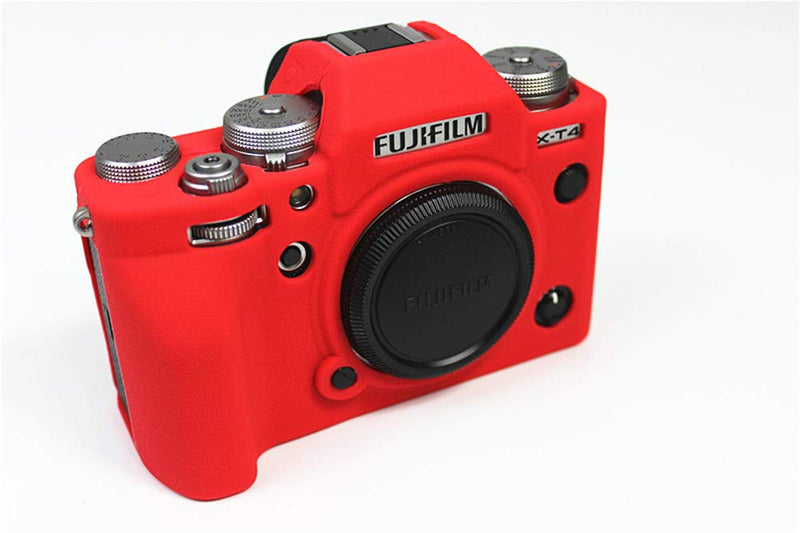 [AUSTRALIA] - X-T4 Case, BolinUS Fullbody Ultra-Thin Lightweight Rubber Soft Silicone Housing Case Bag Cover for Fujifilm Fuji X-T4 XT4 (Red) Red 