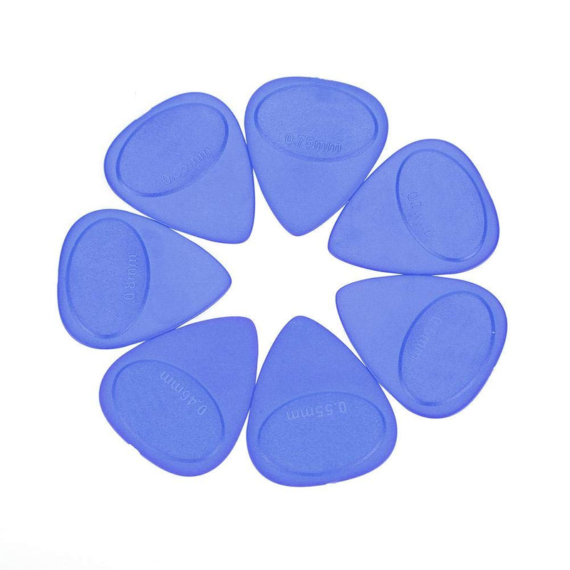 Dilwe Guitar Pick Plectrum, 10 Pcs Guitar Pick Holder Plectrum Musical Instrument Accessory (0.46mm-1mm Thickness) Blue