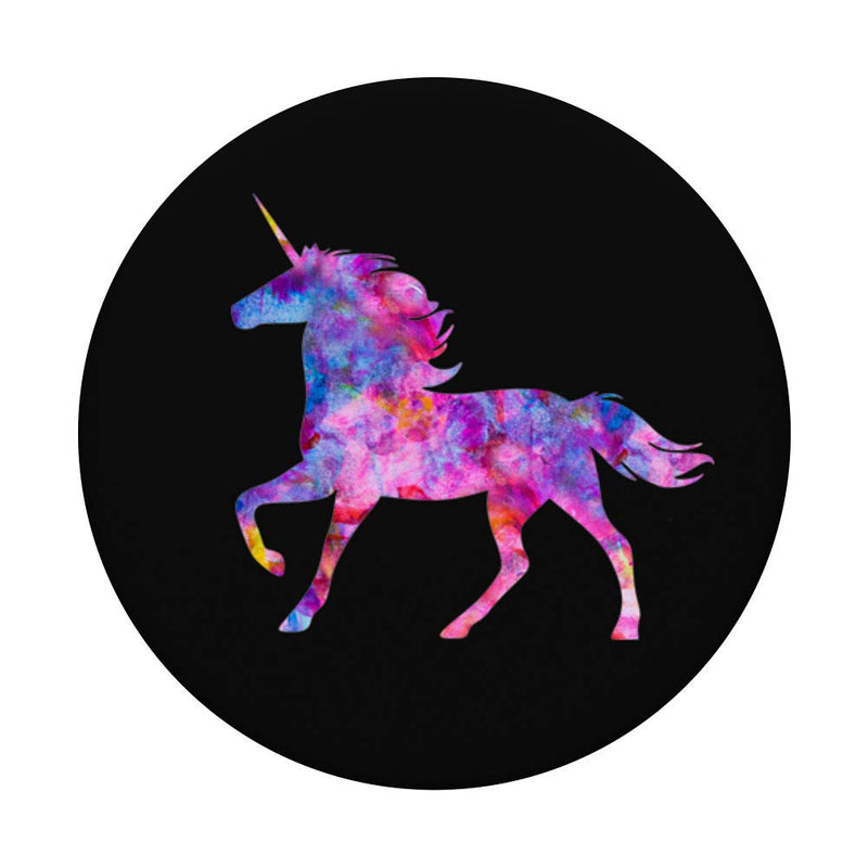Pink Watercolor Magical Unicorn Black