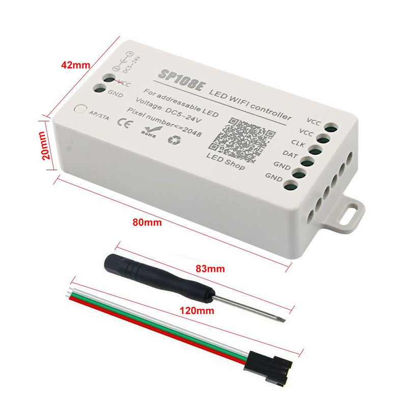 [AUSTRALIA] - RGBZONE WS2812B WS2811 WS2801 LED SP108E WiFi Controller DC5~24V for SK6812 SK6812-RGBW WS2812 WS2813 WS2815 AL2815 Strip Light ,iOS/Android App Group Control 