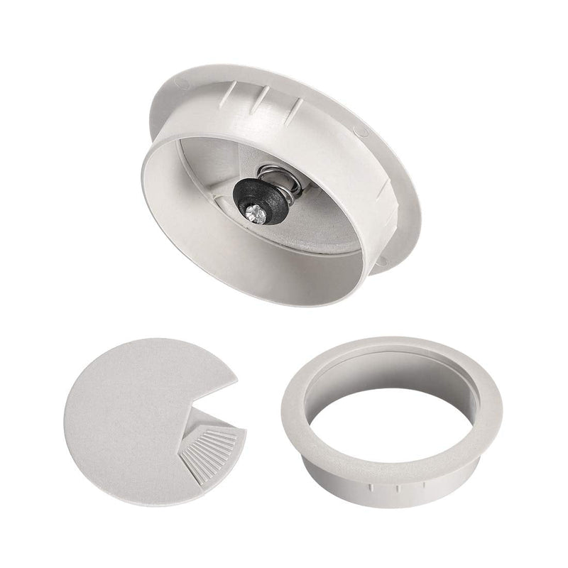 uxcell Cable Hole Cover, 2" Plastic Desk Grommet for Wire Organizer, 10 Pcs (Gray)