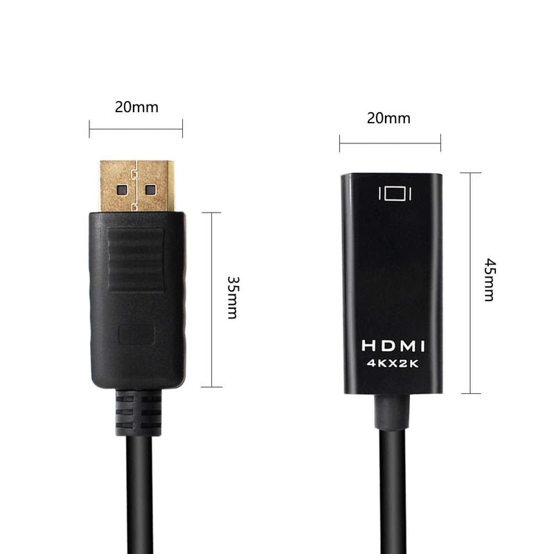 4K2K DisplayPort to HDMI Adapter, DP Display Port to HDMI Converter Male to Female Gold-Plated Cord Compatible for Lenovo Dell HP and Other Brand