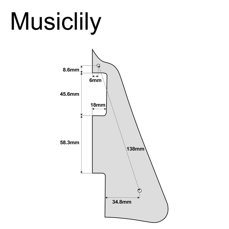 Musiclily Electric Guitar Pickguard for Epiphone Les Paul Standard Modern Style, 4Ply Pearl White