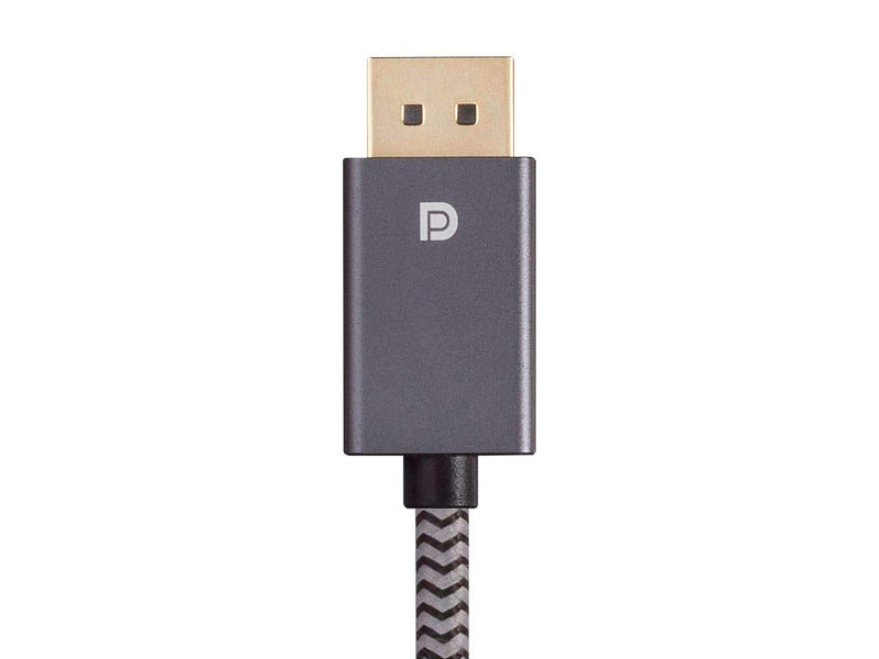 Monoprice DisplayPort 1.4 EasyPlug Nylon Braided Cable - 10 Feet - Gray | Up to 32.4 Gbps, 8K@60Hz, DPCP, HDCP, 3D Video, HBR3, DSC 1.2