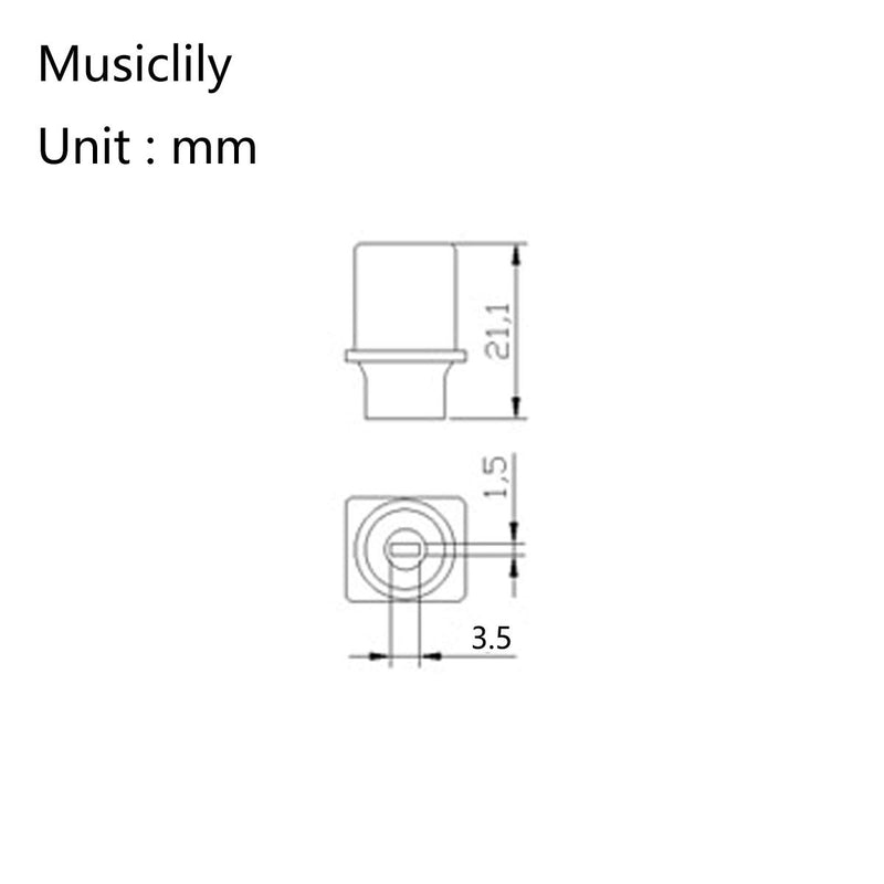 Musiclily Pro Metric Size Top hat Guitar Telecaster Switch Tips 3 Way Pickup Selector Switch Knobs for Import Squier Tele Style, Cream(Set of 2)