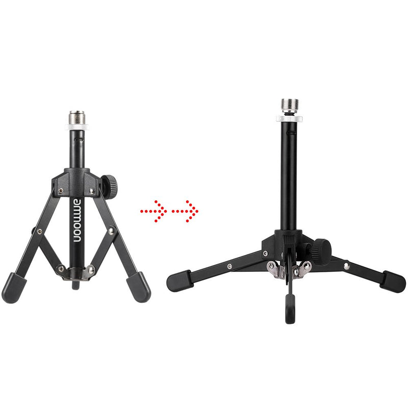 [AUSTRALIA] - ammoon Foldable Tripod Desktop Microphone Stand Holder for Podcasts, Online Chat, Conferences, Lectures,meetings, and More mic stand 1 