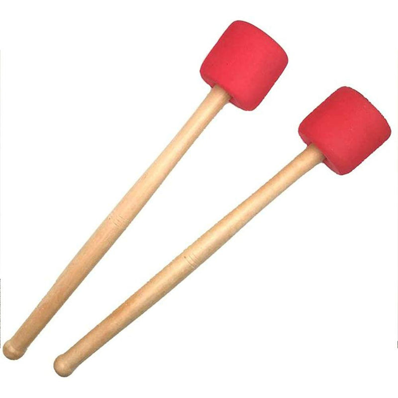 MUPOO Bass Drum Mallets Sticks Foam Mallet Percussion with Wood Handle 12.8 Inch Long, 2PCS