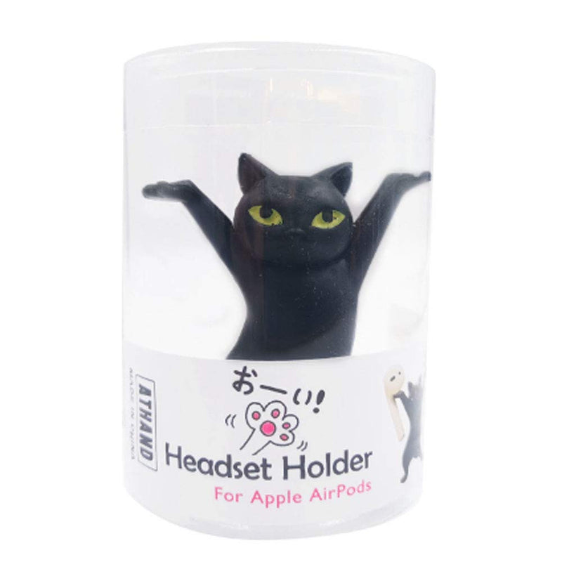 Dance Cat Headphone Stand Headset Holder for AirPods (Black) Black