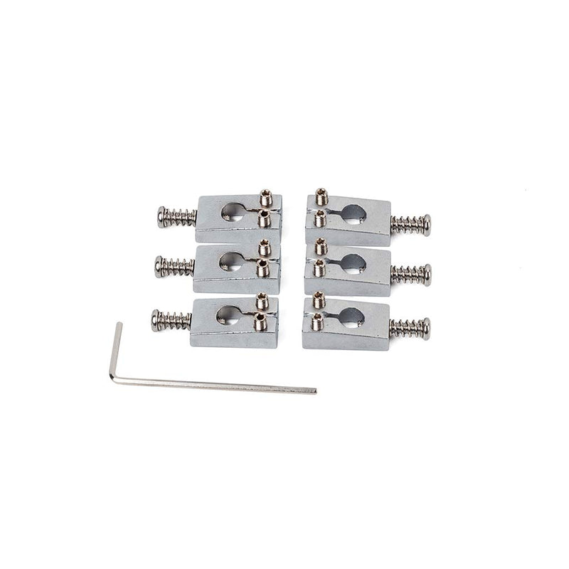 Alnicov 6 Pcs Bridge Saddles Replacement Tremole Saddles for Electric Guitar（Nickel）