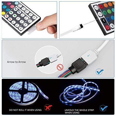 [AUSTRALIA] - Led Strip Light Waterproof DC12V 16.4ft 5M 5050 150LEDs RGB Led Tape Light Flexible Color Changing Full Kit with 44 Keys Remote Controller and 12V 3A Power Supply for Home Kitchen TV Car by LYWLIGHTS 