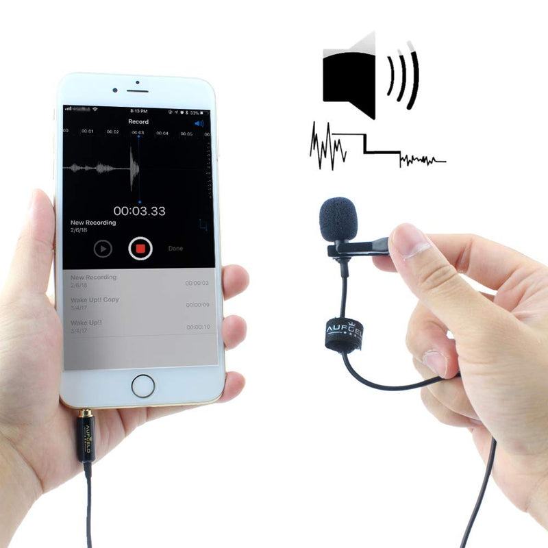 [AUSTRALIA] - Professional Best Small Mini Lavalier Lapel Omnidirectional Condenser Microphone for Apple iPhone Android Windows Smartphones Clip On Interview Video Voice Podcast Noise Cancelling Mic Vlogger LM-1P 