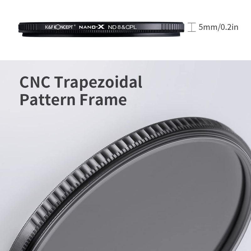 [AUSTRALIA] - K&F Concept 52mm ND8 Lens Filter and CPL Circular Polarizing Filter 2 in 1 for Camera Lens with 28 Multi-Layer Coatings, Hydrophobic, Scratch Resistant 