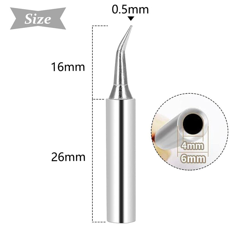 Saipe 10pcs Soldering Iron Tips, 900M-T Solder Welding Replacement Tip Kit for Hakko, Radio Shack, TENMA, ATTEN, Quick, Aoyue, Yihua Soldering Station (900M-T-IS) 900M-T-IS